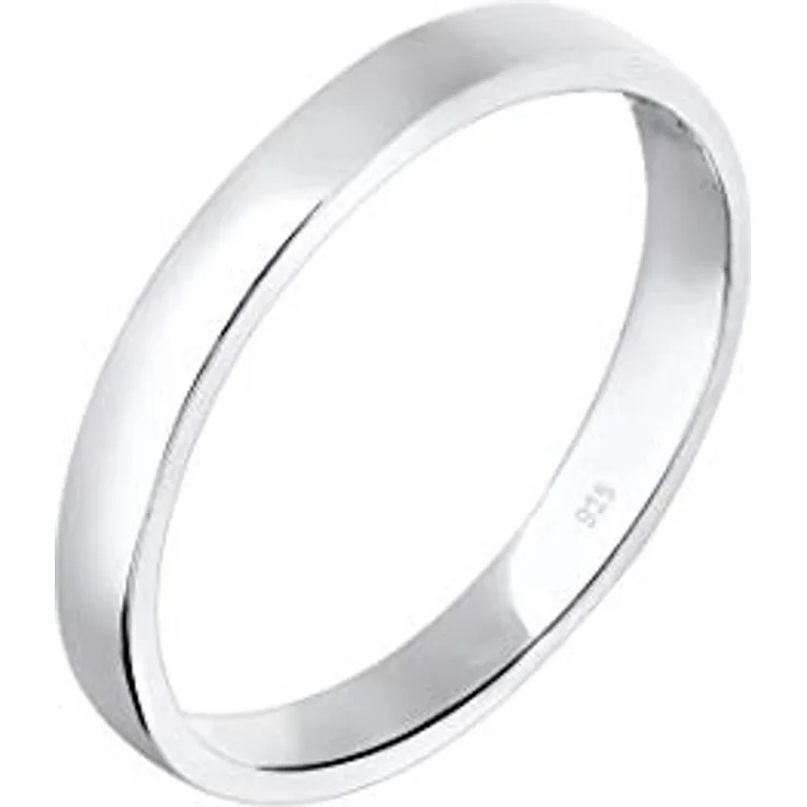 Elli Ring Damen Verlobung, Schlichter Eleganter Bandring aus 925 Sterling Silber, Hochglanzpoliert und Anlaufgeschützt