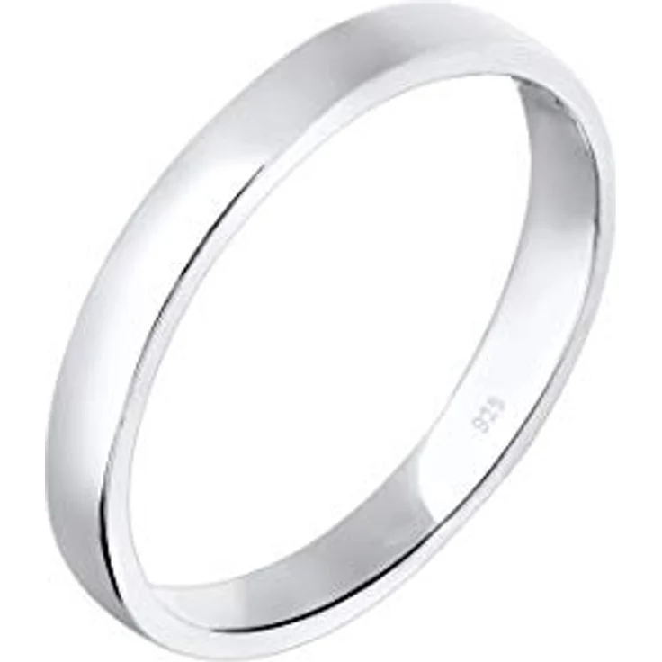 Elli Ring Damen Verlobung, Schlichter Eleganter Bandring aus 925 Sterling Silber, Hochglanzpoliert und Anlaufgeschützt – Bild 1