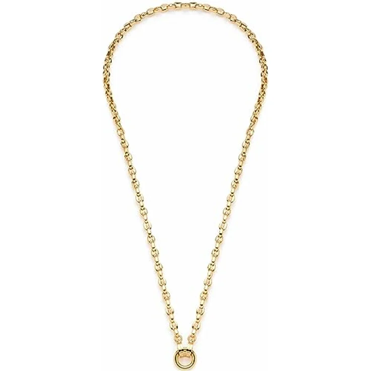 JEWELS BY LEONARDO Clip & Mix Romea, Halskette aus goldfarbenem Edelstahl, massive Bohnenform-Kettenglieder, 50 cm, Ring zum Anhängen von Charms, Geschenk Schmuck Damen – Bild 1
