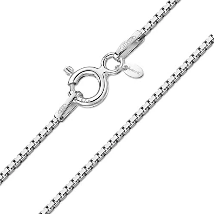Amberta Designer Halskette - Feine Venezianierkette für Kinder aus Sterling Silber 925, 1.0 mm, 36 cm, hypoallergen – Bild 1