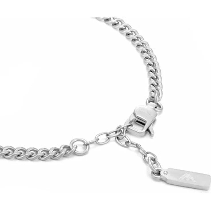 EMPORIO ARMANI Herren Edelstahl Armband EGS3189040, Silber-Ton, gebürstet, Karabinerverschluss, 18,5 cm + 3 cm verstellbar – Bild 4