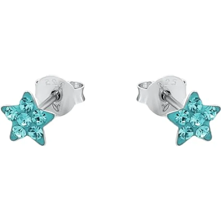 Amor Ohrstecker für Mädchen, Sterling Silber 925 mit Kristallglas Stern, 0,5 cm – Bild 3