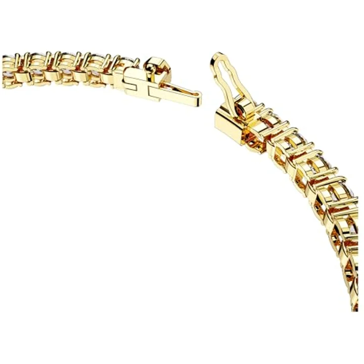 Swarovski Matrix Tennis Armband, Rundschliff, Weiß, Goldlegierungsschicht – Bild 3