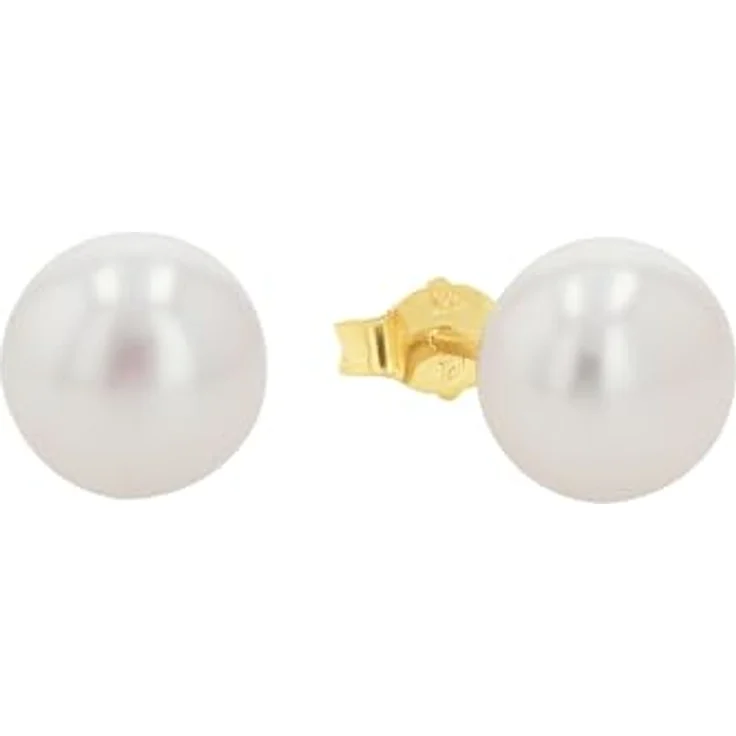 Amor Ohrstecker Damen Ohrschmuck, Süßwasserzuchtperle 0,8 cm, Gold, moderne Gestaltung, in Schmuck Geschenk Box, 2013434 – Bild 1