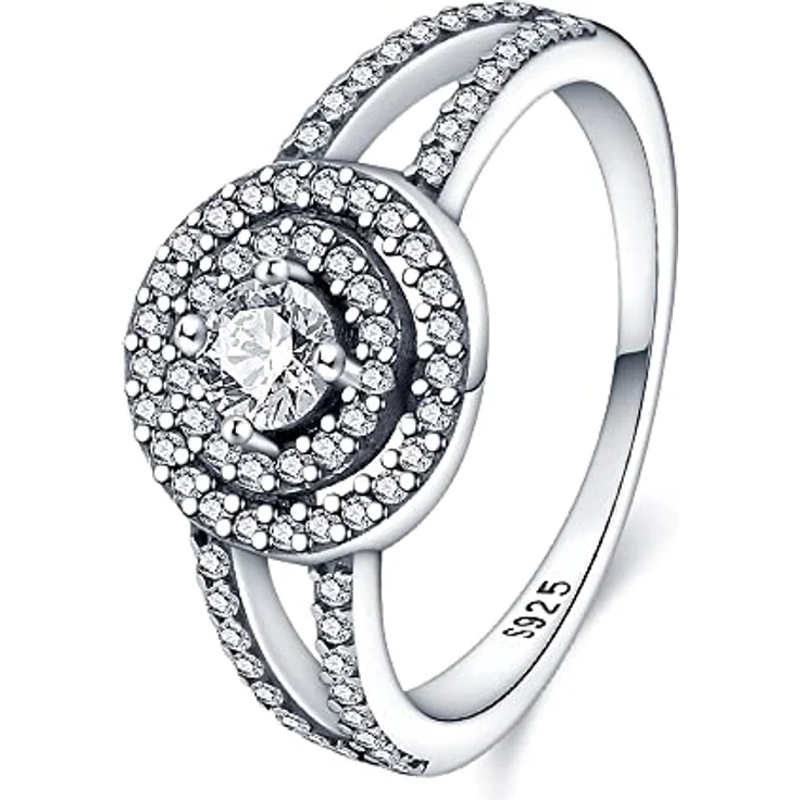 KUNSIR 925 Sterling Silber Damenring, Liebesknoten Design mit Zirkonia, Retro Vintage Stil, Größe R1 – Bild 1