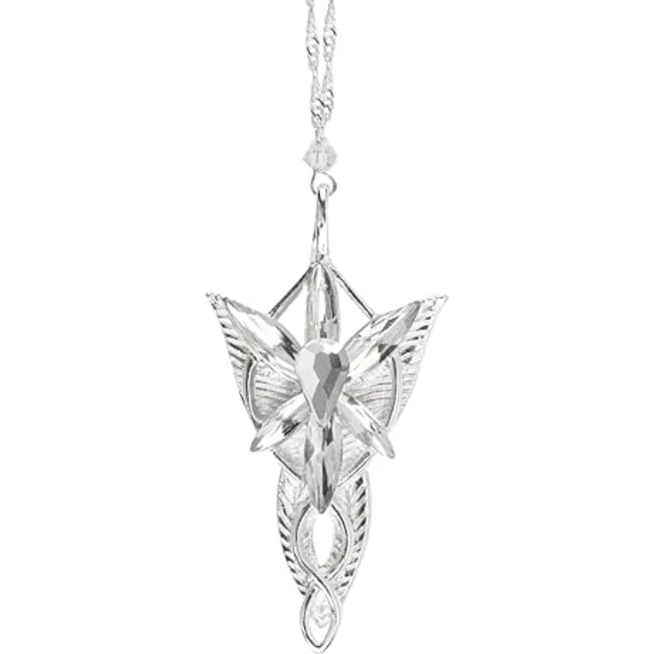 Cinereplicas Der Herr der Ringe - Evenstar Halskette, 55.5cm, Silber, offizielles Lizenzprodukt mit Strassanhänger und Perle – Bild 2