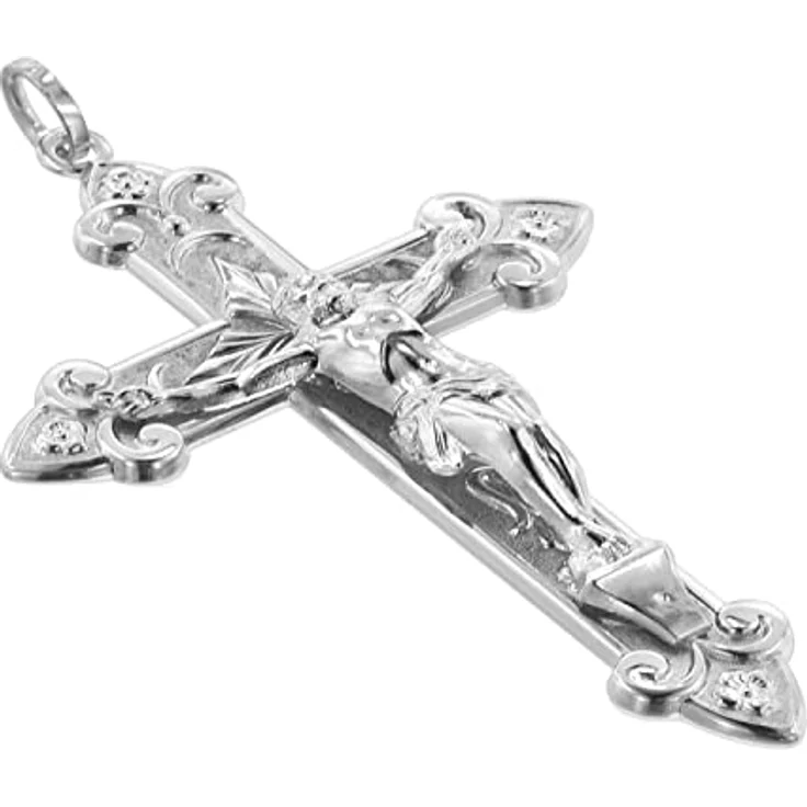 Trendor Kreuz Anhänger für Männer - 925 Silber, 65 mm, anlaufgeschützt rhodiniert, in Geschenk-Box, zeitlose Eleganz – Bild 2