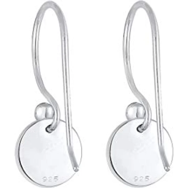 Elli Ohrringe Hänger Plättchen Geo Minimal Basic, 925 Sterling Silber, handgefertigt, anlaufgeschützt, hochglanzpoliert – Bild 4