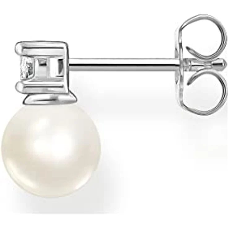 THOMAS SABO Single-Ohrstecker Süßwasserzuchtperle mit Zirkonia (synth), modern und elegant – Bild 2