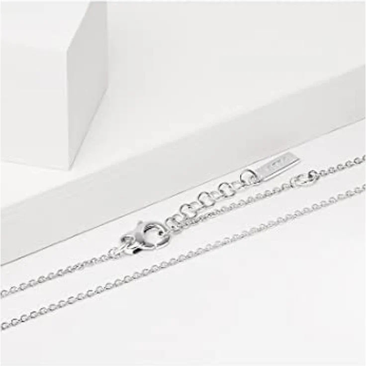 JETTE Silberkette CIAO BELLA, 925er Silber mit 50 Zirkonia, rhodiniert, 45 cm Länge – Bild 2