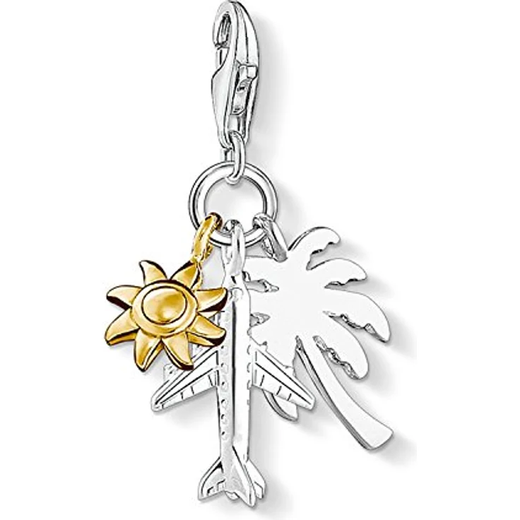 Thomas Sabo Charm-Anhänger Sonne Flugzeug Palme, 925 Sterling Silber, Charm Club 1430-413-21 – Bild 1
