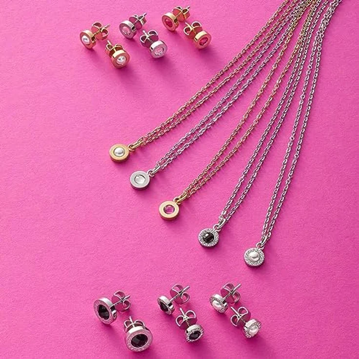 JEWELS BY LEONARDO Ohrstecker Isa, silberfarbener Edelstahl mit weißen Imitationsperlen und Zirkonia Steinchen, 1 Paar – Bild 3