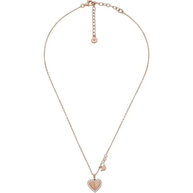 Emporio Armani Damen-Halskette aus Sterlingsilber mit Karabinerverschluss, schimmerndes Roségold – Bild 2