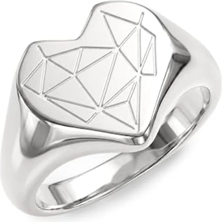 Liebeskind Berlin Fingerring Damen Edelstahl, geometrisches Herzdesign, poliert – Bild 1