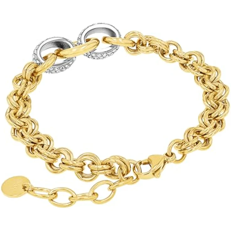 Joop! Damen Armband Edelstahl, Bicolor mit synth. Zirkonia, Längenverstellbar 19+3 cm, in Schmuck Geschenk Box – Bild 5