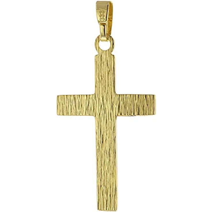trendor Kruzifix-Anhänger 22 mm Gold 333 mit goldplattierter Venezianer-Halskette für Damen, inkl. Schmuck-Box – Bild 2