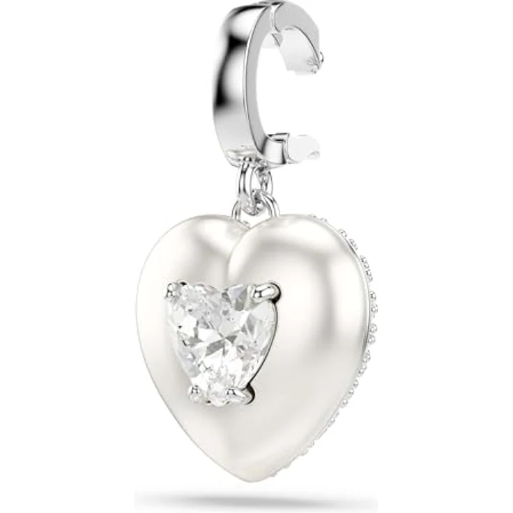 Swarovski Idyllia Charm, Herz in Weiß mit perlfarbener Beschichtung und Swarovski Zirconia, rhodiniert – Bild 3