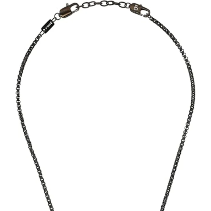s.Oliver Herren Halskette mit Anhänger aus Edelstahl IP Gun, 55+5 cm, Schwarz, verstellbar, in Geschenkbox – Bild 3
