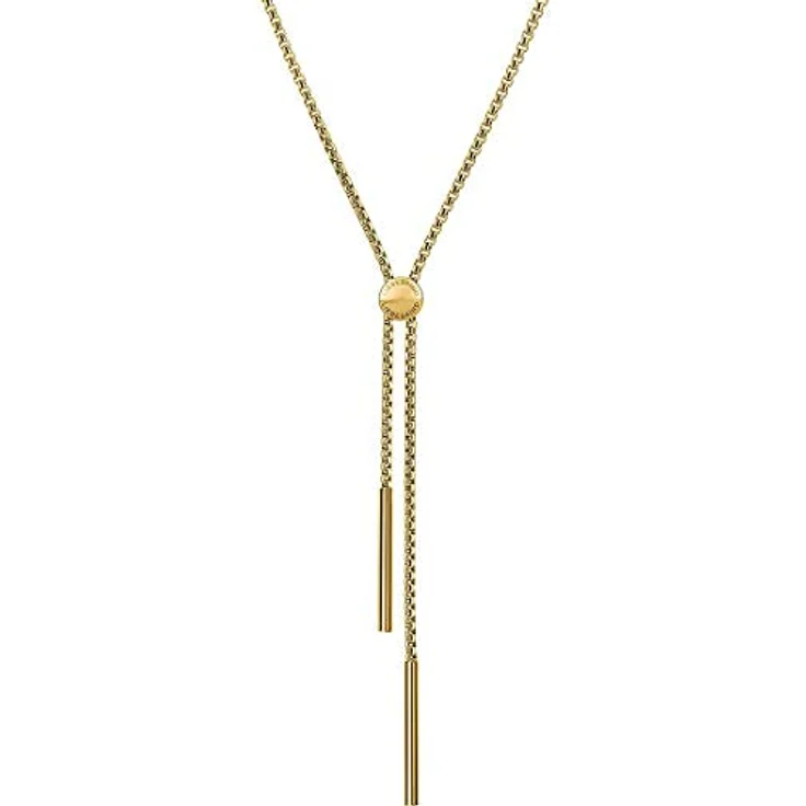 LIEBESKIND BERLIN Y-Kette 85 cm, vergoldeter Edelstahl mit Silikonverschluss, zeitloses Design – Bild 1