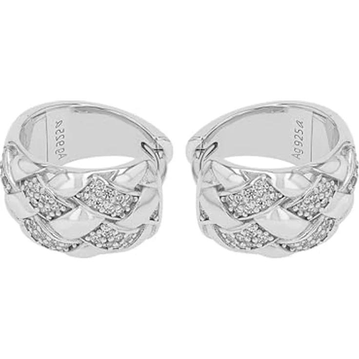 JOOP! Creolen Ohrringe aus 925 Sterling Silber, rhodiniert mit Zirkonia-Steinen, 16 mm, inkl. Schmuck Geschenk Box – Bild 5