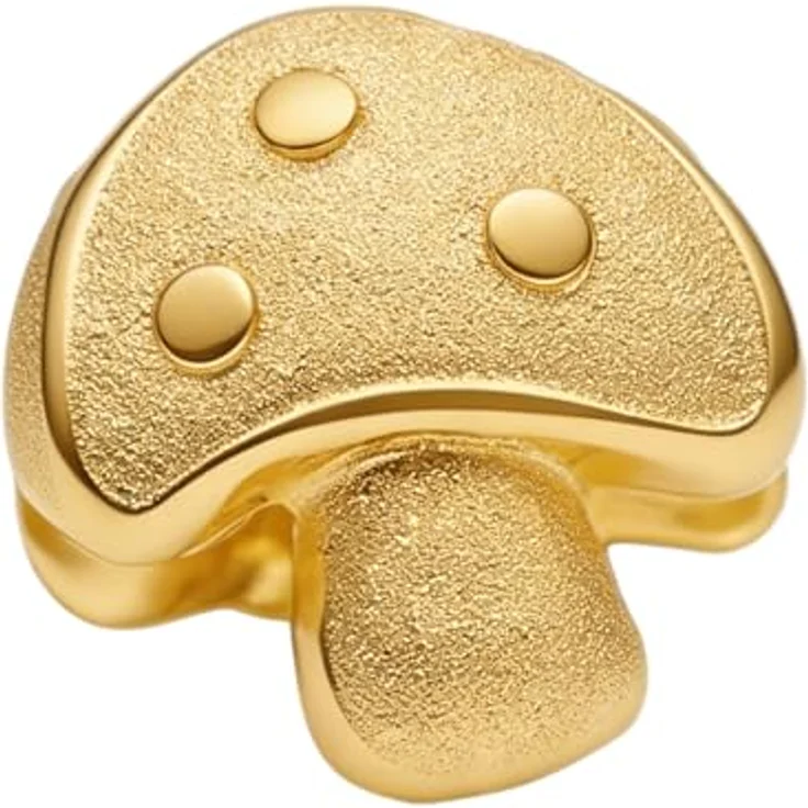 WEIMU Golden Charms 925 Sterling Silber Charm, Pilz Design für Armband & Halskette, hypoallergen, geeignet für US und europäische Armbänder – Bild 1