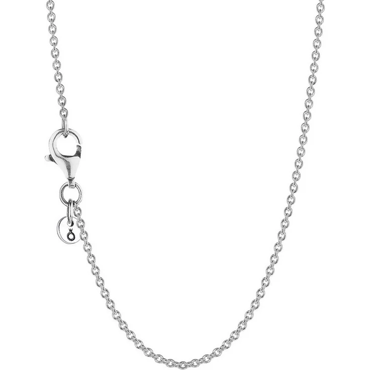 Pandora Kette ohne Anhänger, zarte Halskette aus poliertem 925/- Sterling Silber, verstellbar auf 38-45 cm, Rundankerkette, mit Karabiner-Verschluss