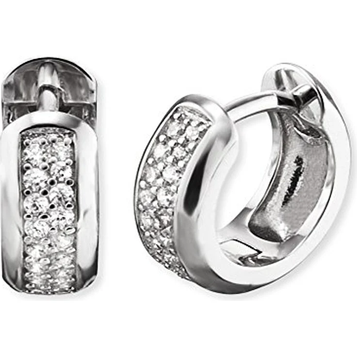 Engelsrufer Anna Creole, rhodiniertes 925er-Sterlingsilber mit 38 weißen Zirkonia, Größe 13 mm – Bild 1