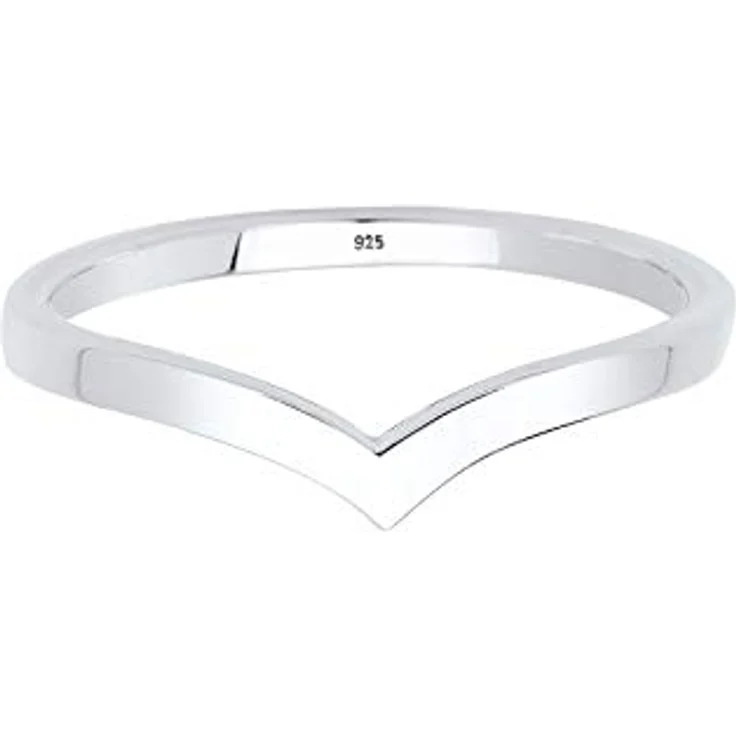 Elli Damenring V-Form Stacking Trend, 925 Sterling Silber, handgefertigt, anlaufgeschützt – Bild 2