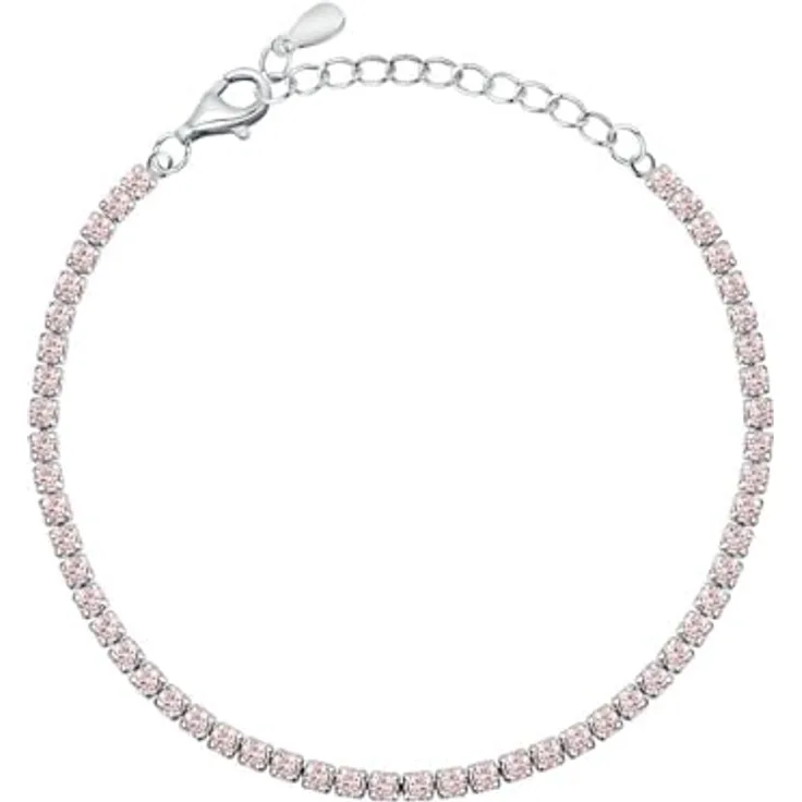 CHRIST Damen-Armband 925er Silber, recycelte Zirkonia, One Size, Rosa