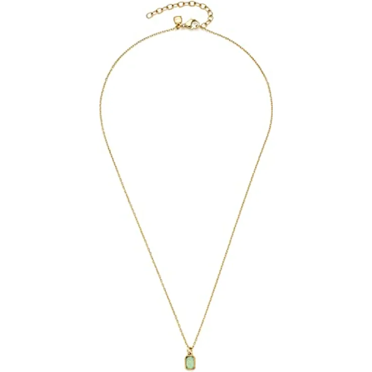 JEWELS BY LEONARDO Halskette Ciao Sofia • goldfarbene Ankerkette aus Edelstahl mit mintgrünem Glaskristall • 42-47 cm Länge • Geschenk Damen Schmuck • 021651