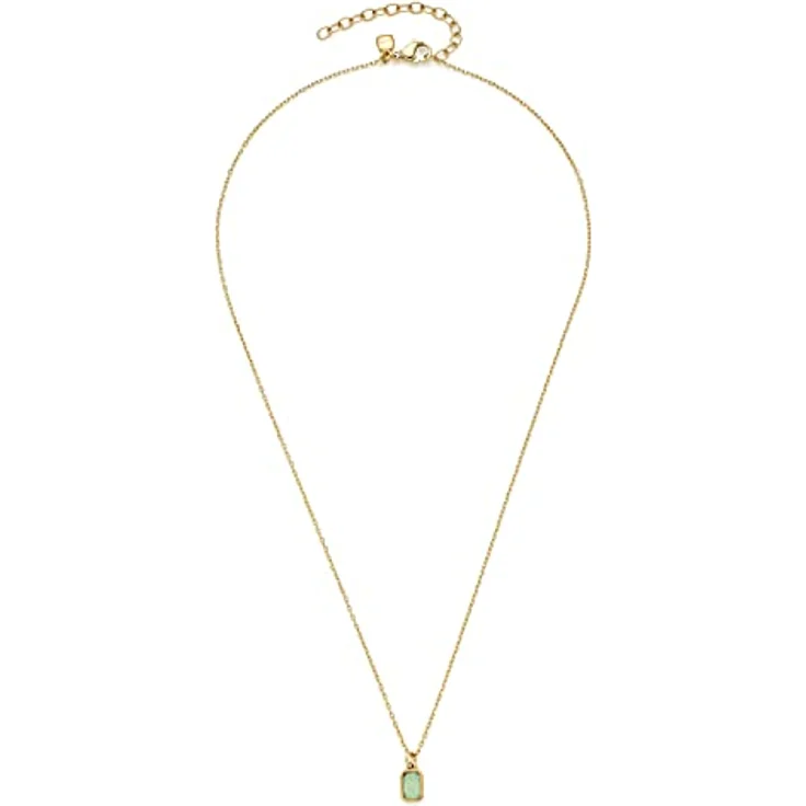 JEWELS BY LEONARDO Halskette Ciao Sofia • goldfarbene Ankerkette aus Edelstahl mit mintgrünem Glaskristall • 42-47 cm Länge • Geschenk Damen Schmuck • 021651 – Bild 1