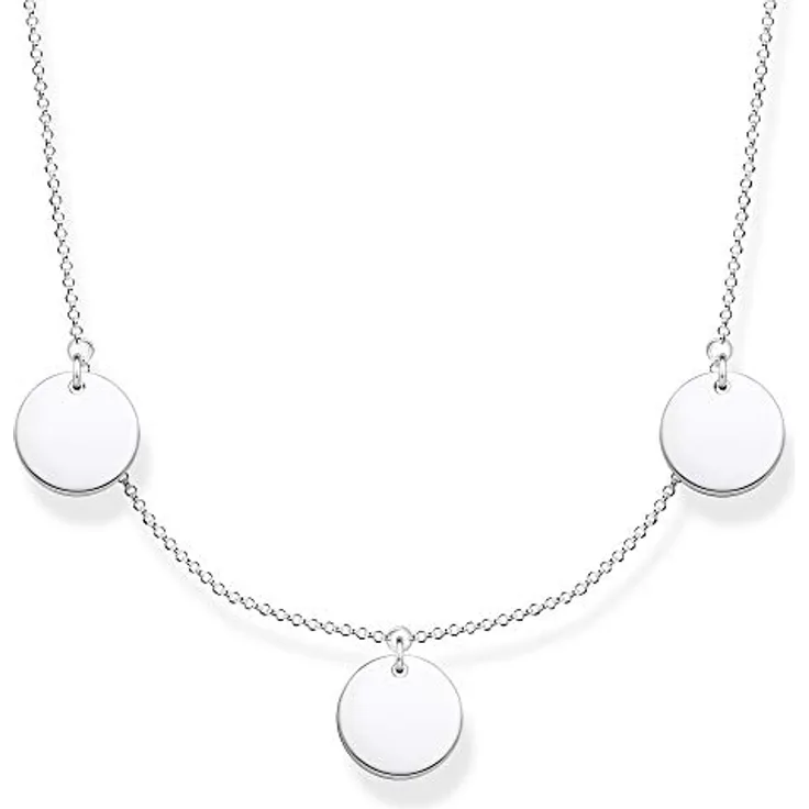 THOMAS SABO Damen Kette drei Coins, 925 Sterlingsilber, vielseitig kombinierbar, KE1959-001-21-L45v