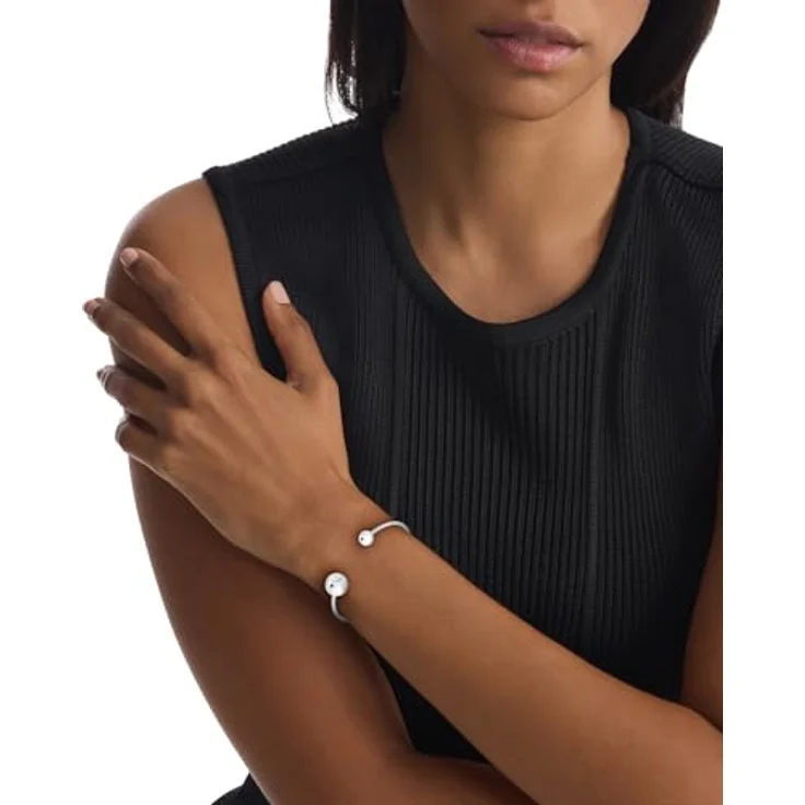 Calvin Klein Offenes Bangles Armband SCULPTURAL BUBBLES aus Edelstahl, 6 x 5,1 cm, modernes Design, glänzendes Finish – Bild 3