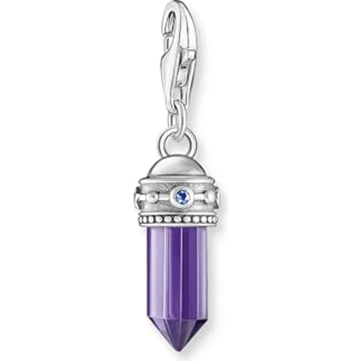 THOMAS SABO Charm-Anhänger Hexagon, imitiertem Amethyst, geschwärzt, 925 Sterlingsilber – Bild 1