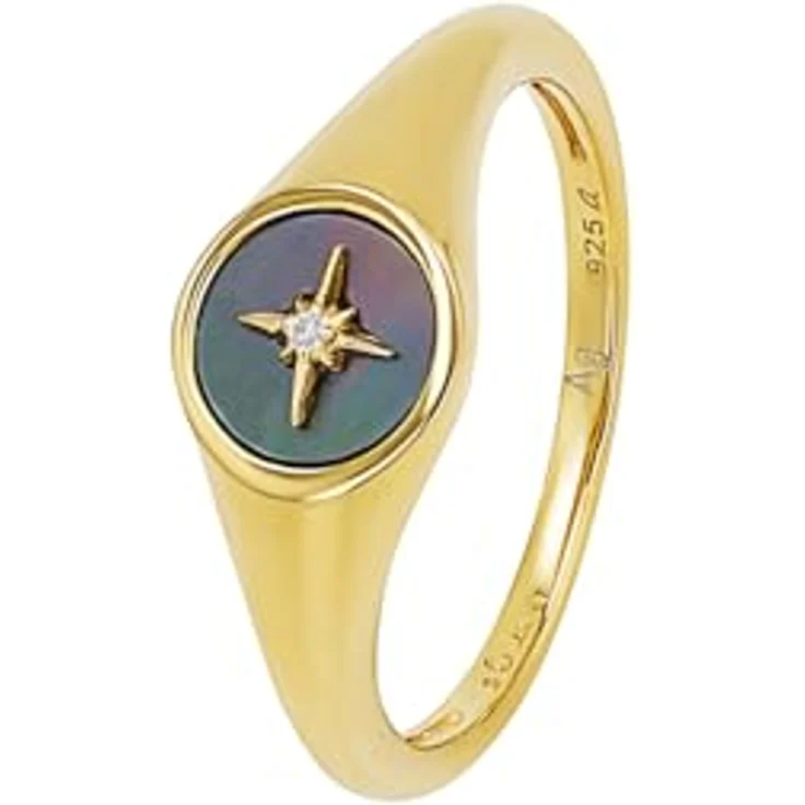s.Oliver Damen Ring 925 Sterling Silber mit Zirkonia, Perlmutt und 3D Polarstern, in Schmuck Geschenk Box, 2036886 – Bild 2