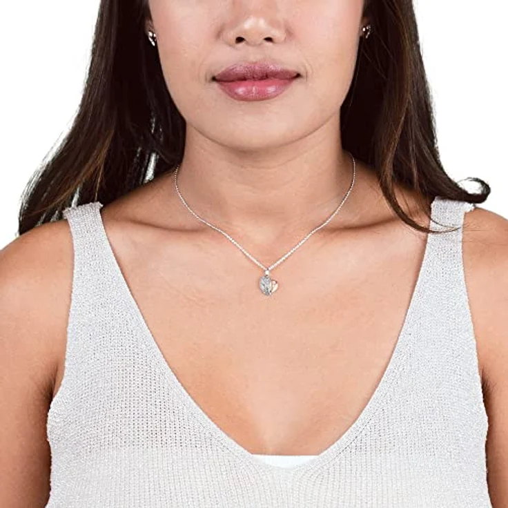 Engelsrufer Damen Halskette ERN-LILHEARTWING-BI, Sterling Silber mit Herzflügel-Anhänger, Zirkonia, Roségold-Beschichtung, verstellbare Länge, nickelfrei, Allergiker-geeignet – Bild 5