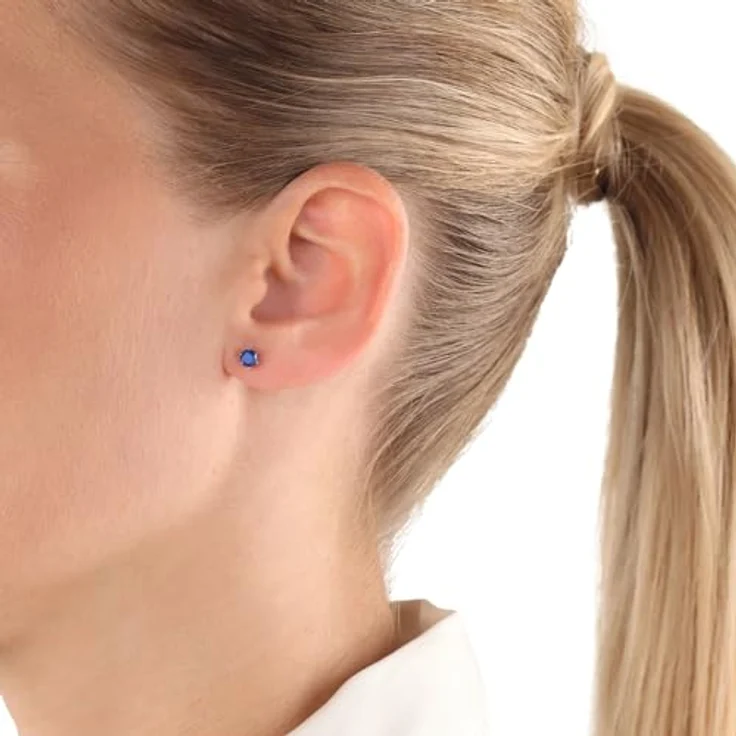 Amor Paar Ohrstecker, 375 Gold mit Zirkonia, 4 mm, Damen Schmuck – Bild 4