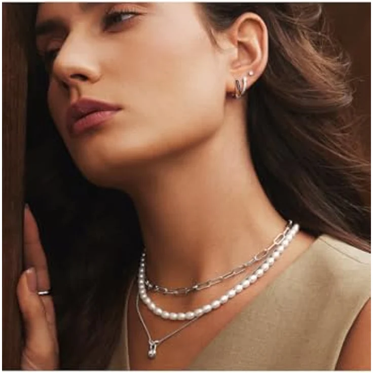 ANIA HAIE Trailblazer Paper Clip Chain Necklace, Damen Halskette aus 925 Sterling Silber, 38 cm + 5 cm Verlängerung, inkl. Geschenkverpackung – Bild 2