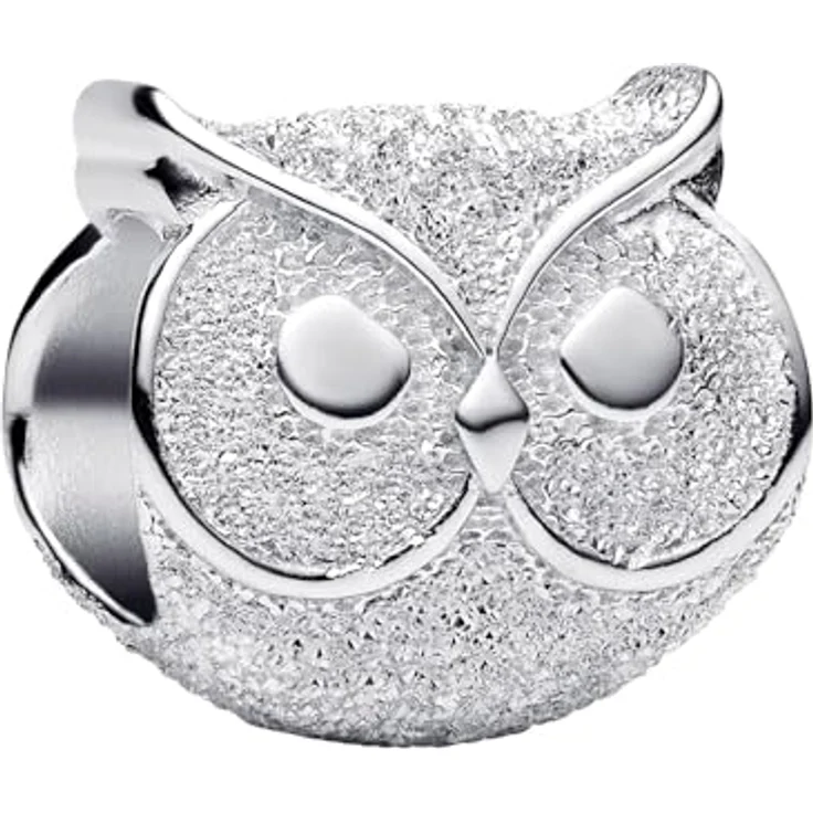 PANDORA Silber Charm Eule Mini matt, Tiermotiv aus 925er Silber – Bild 1