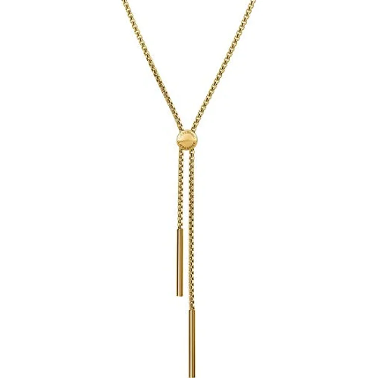 LIEBESKIND BERLIN Y-Kette 85 cm, vergoldeter Edelstahl mit Silikonverschluss, zeitloses Design – Bild 5