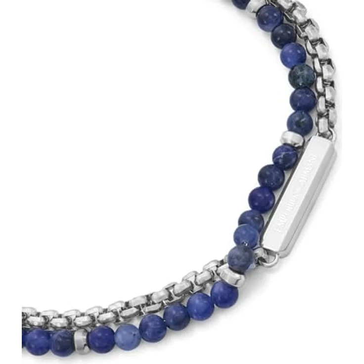 Emporio Armani Herren Edelstahlarmband EGS3323040, silberfarben, matt mit Karabinerverschluss, 203 mm Länge – Bild 3