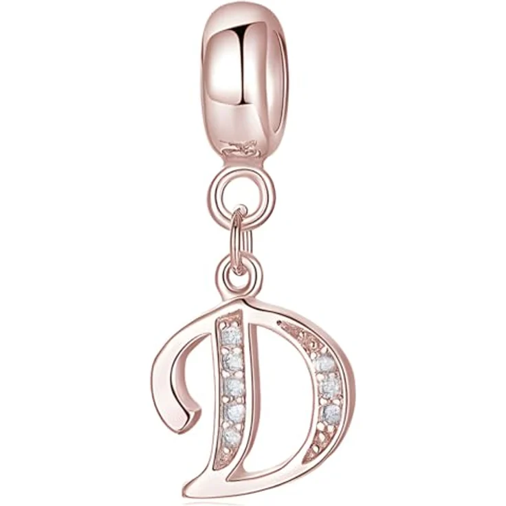 XWN Buchstabe Charm Anhänger Alphabet A-Z, 925 Sterling Silber mit kubischem Zirkon, passend für Pandora Armband und Halskette, kompatibel mit europäischen Armbändern für Frauen – Bild 1
