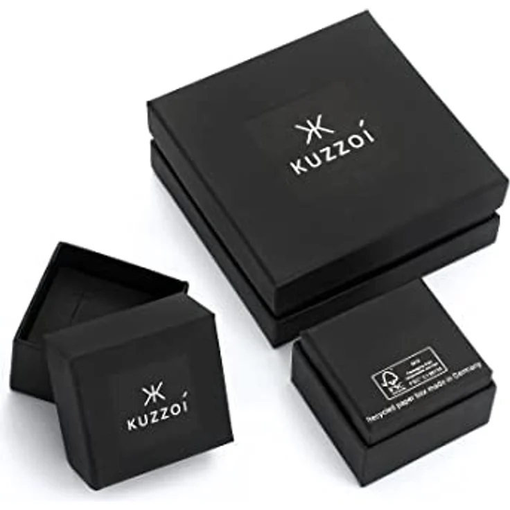 Kuzzoi Siegelring Herrenring, massiv 15 mm breit, 925 Sterling Silber schwarz oxidiert mit Kompass Symbol, Ringgröße 66 – Bild 5