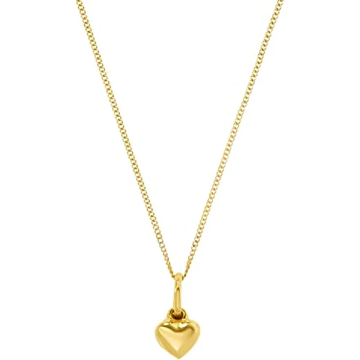 Amor Kette mit Herzanhänger für Mädchen, Gold 375, zierlich