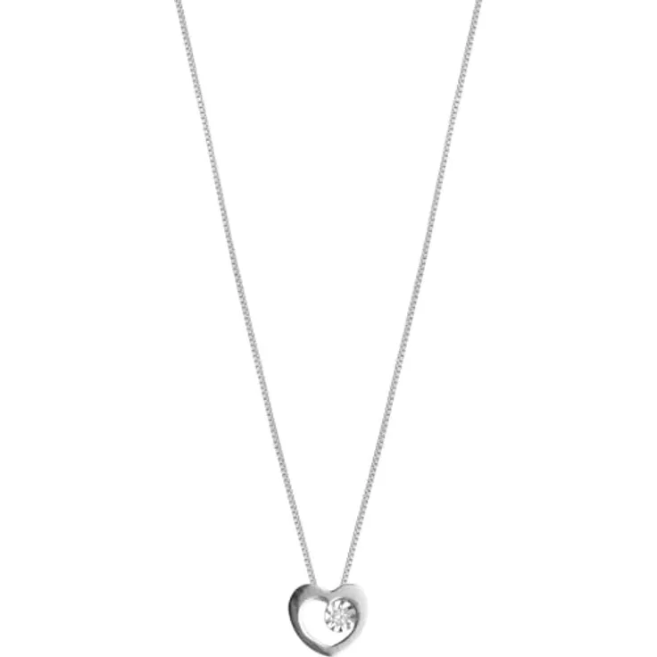 CHRIST Damen-Kette 375er Weißgold mit 1 Diamant, One Size