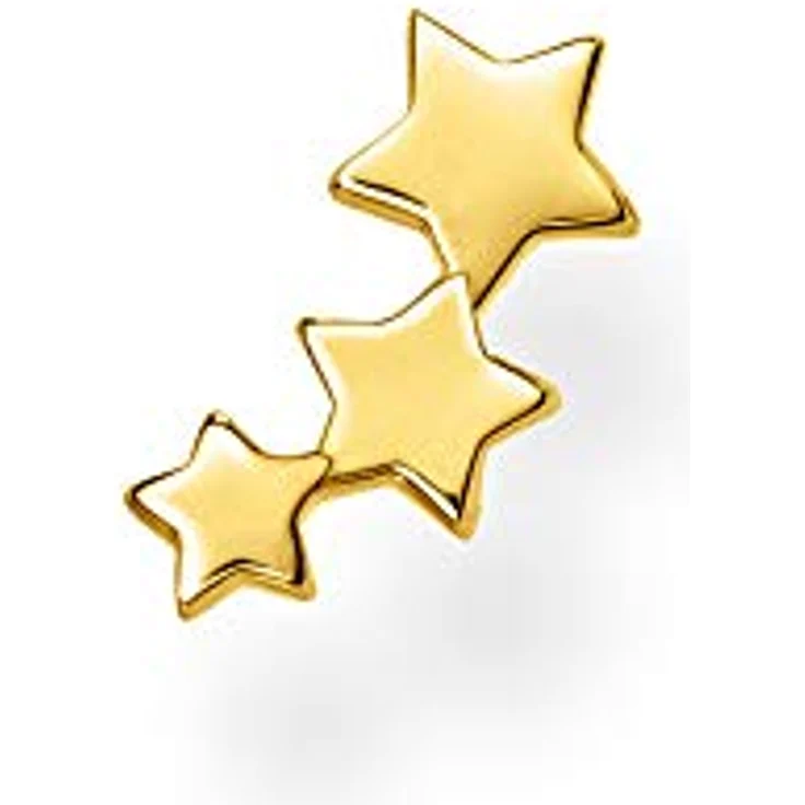 Thomas Sabo Einzel Ohrstecker Sterne, vergoldetes Silber 925er Sterlingsilber, gold – Bild 2