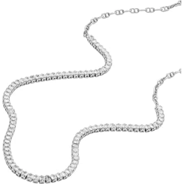 Fossil Damen-Halskette Heritage D-Link Glitz, Edelstahl silberfarben, poliertes Finish, Karabinerverschluss – Bild 3