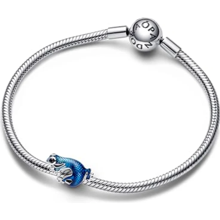 PANDORA Moments Metallic-Blaues Gecko Charm aus Sterling Silber, mit lebensechtem Schuppenmuster, kompatibel mit Moments Armbändern, 792701C01 – Bild 3