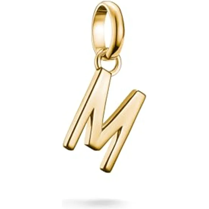 Thomas Sabo Charm Club Connect Charm-Anhänger Buchstabe M, 18k vergoldetes, recyceltes 925 Silber mit filigraner Öse, vielseitig einsetzbar