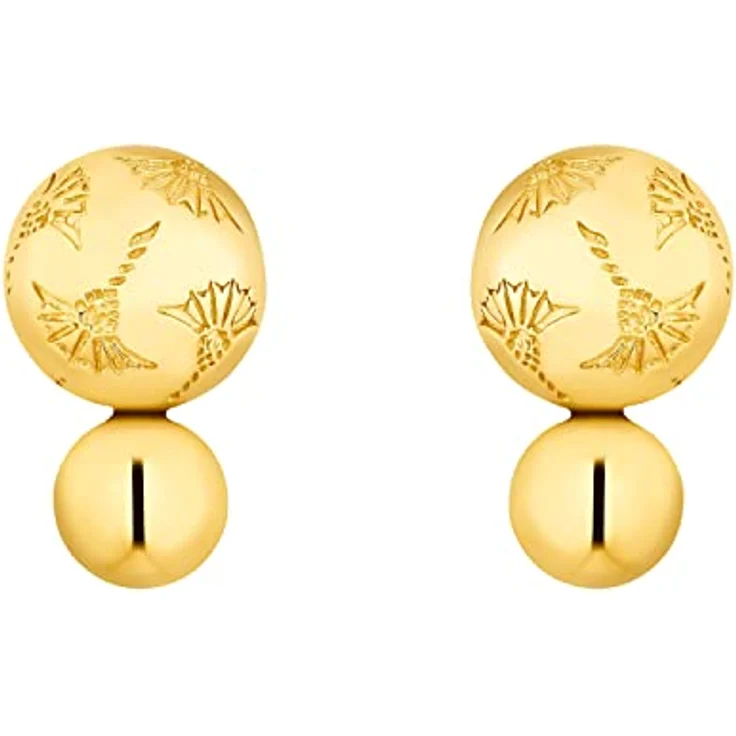 JOOP! Paar Ohrstecker, Beads-Design aus Edelstahl mit IP Gold Beschichtung, 16 mm – Bild 2